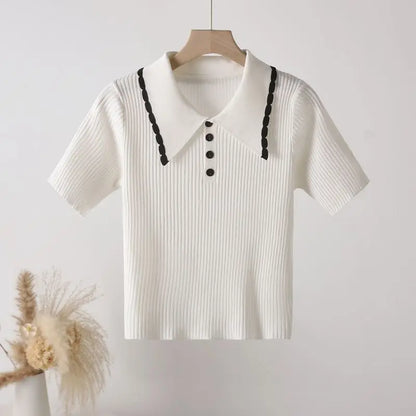 Veronica Knitted Polo Top
