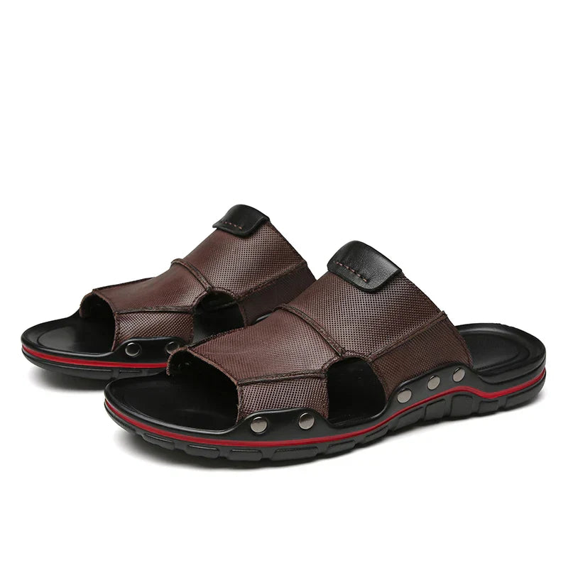 100% Leather Slides